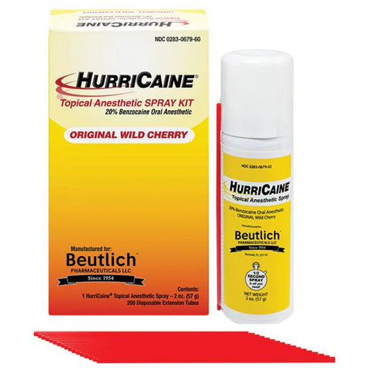 HurriCaine Topical Anesthetic Spray Wild Cherry Kit