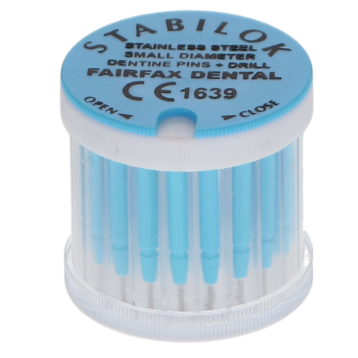 Stabilok Medium Stainless Steel Dentine Pins - Blue - 20 Pack