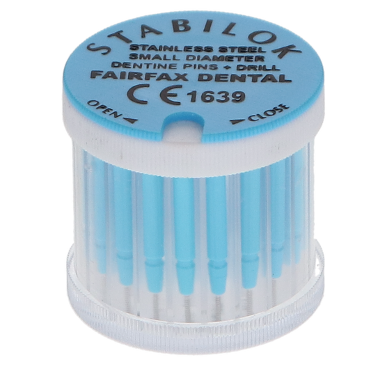 Stabilok Medium Stainless Steel Dentine Pins - Blue - 20 Pack