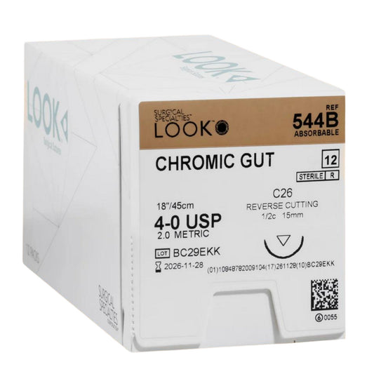 LOOK Chromic Gut C26/4-0 USP/18" Absorbable Sutures 12/Box