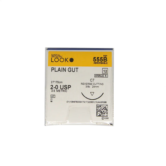 LOOK Plain Gut C7/2-0 USP/27" Absorbable Sutures 12/Box