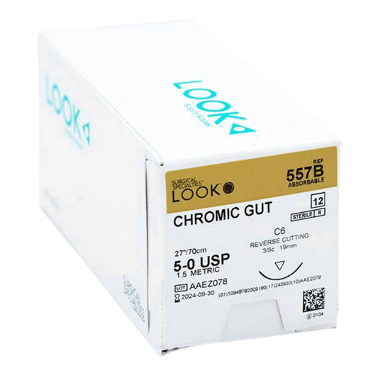LOOK Chromic Gut C6/5-0 USP/27" Absorbable Sutures 12/Box