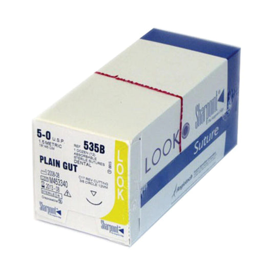 LOOK Plain Gut C17/5-0 USP/18" Absorbable Sutures 12/Box