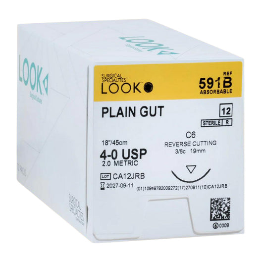 LOOK Plain Gut C6/4-0 USP/18" Absorbable Sutures 12/Box
