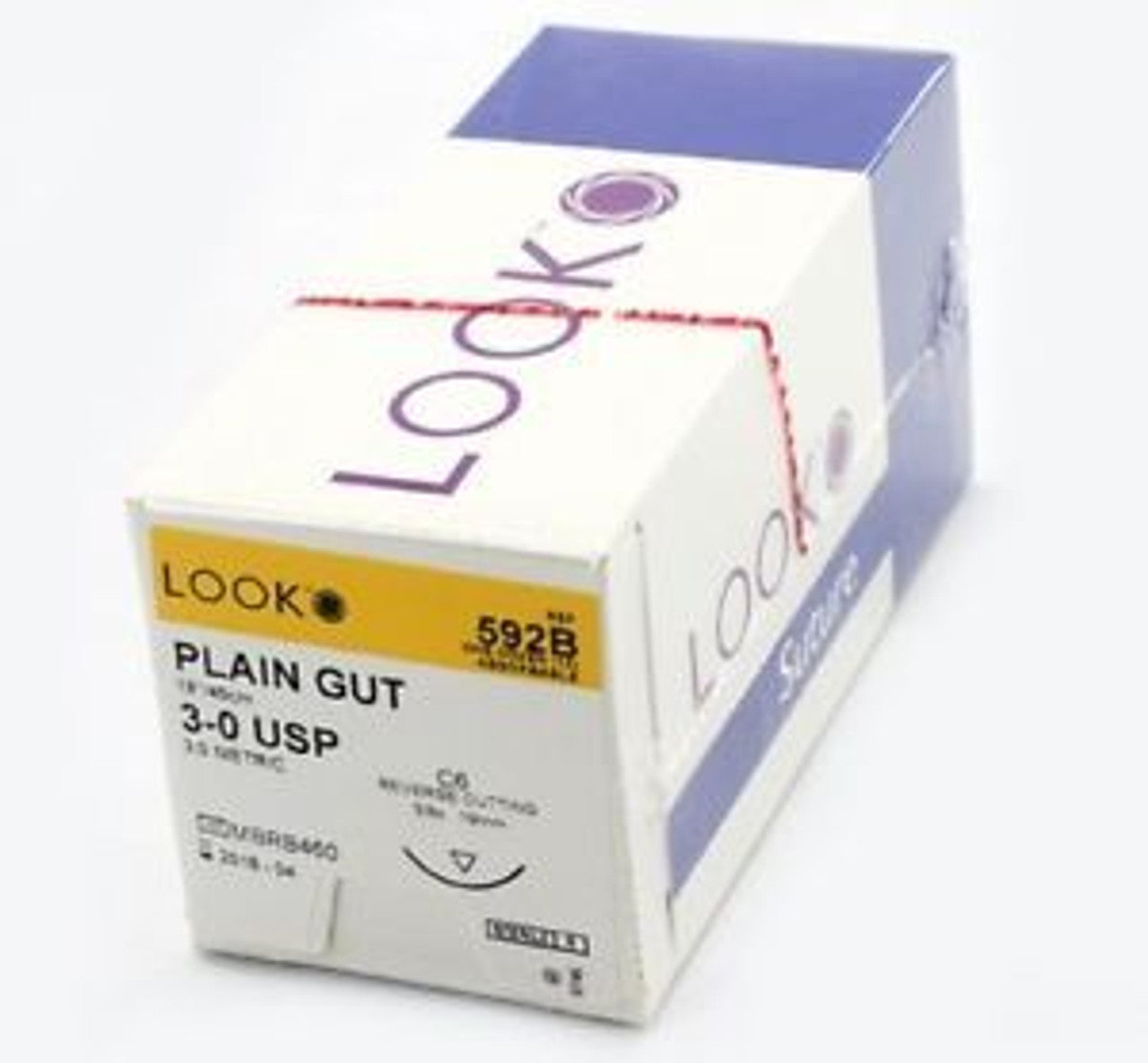 LOOK Plain Gut C6/3-0 USP/18" Absorbable Sutures 12/Box