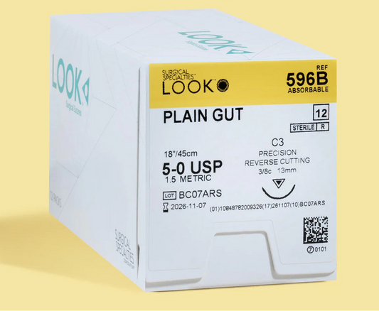 LOOK Plain Gut C3/5-0 USP/18" Absorbable Sutures 12/Box