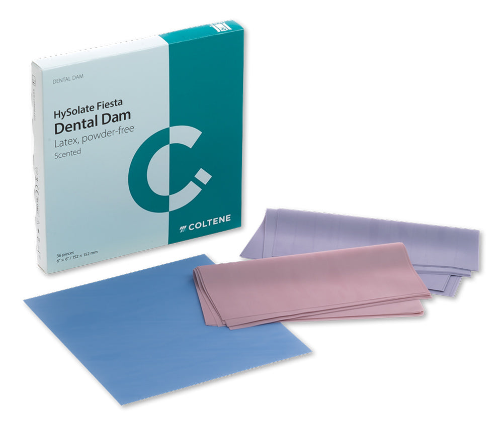 Hysolate Fiesta Latex Dental Dams 5 x 5 Assorted 52/Pack