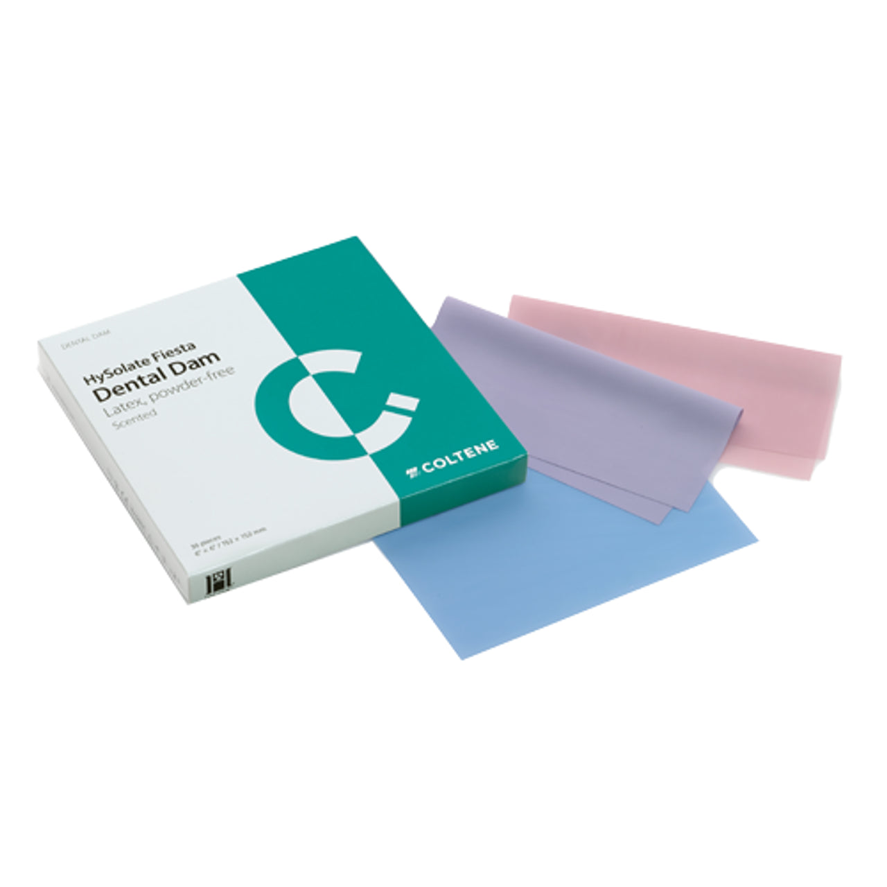 Hysolate Fiesta Latex Dental Dams 6 x 6 Assorted 36/Pk