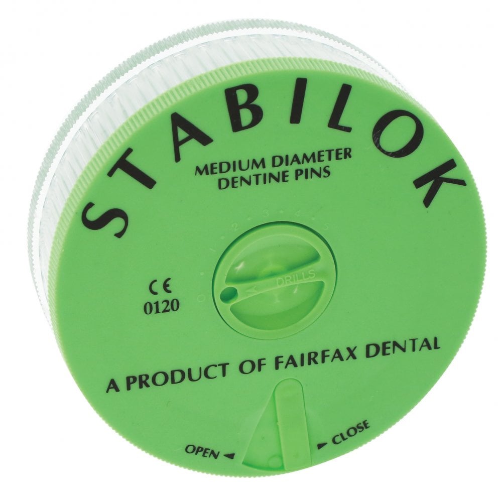 Stabilok Medium Stainless Steel Dentine Pins - Green - 100 Pack