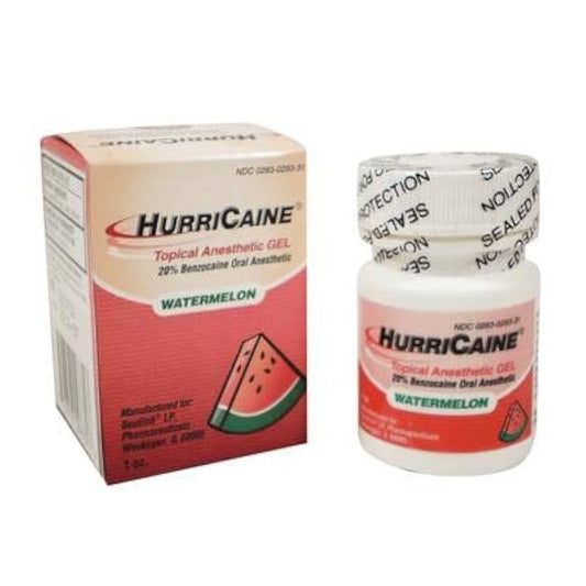 2 x HurriCaine Topical Anesthetic Gel Watermelon 1oz Jars