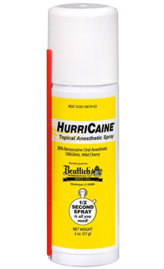 HurriCaine Topical Anesthetic Spray Wild Cherry 2oz Can