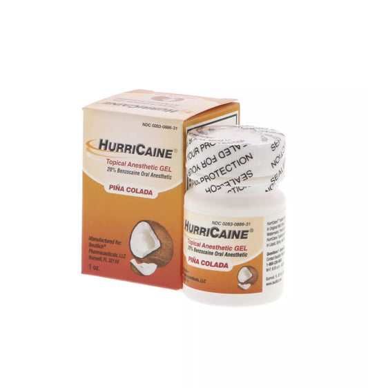 2 x HurriCaine Topical Anesthetic Gel Pina Colada 1oz Jars
