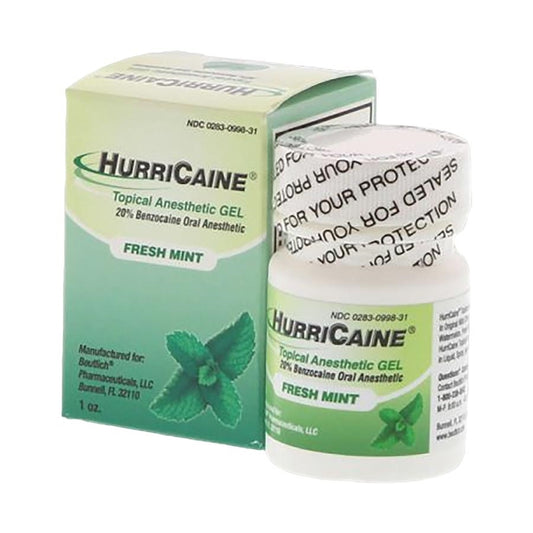 2 x HurriCaine Topical Anesthetic Gel Mint 1oz Jars