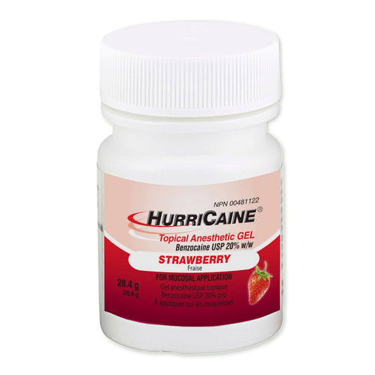 HurriCaine Topical Anesthetic Gel Strawberry 1oz Jar