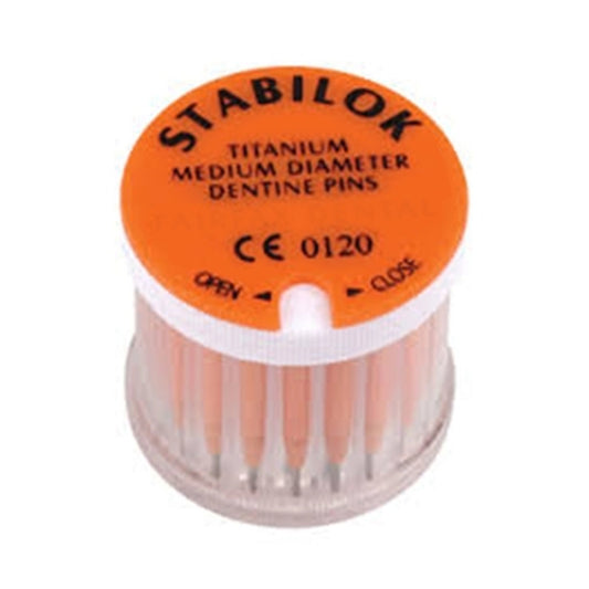 Stabilok Medium Titanium Dentine Pins - Orange - 20 Pack