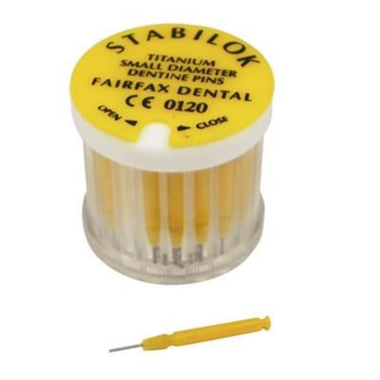 Stabilok Medium Titanium Dentine Pins - Yellow - 20 Pack