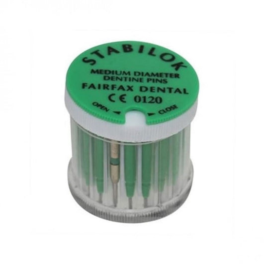 Stabilok Medium Stainless Steel Dentine Pins - Green - 20 Pack