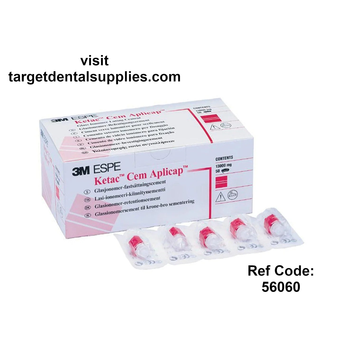 Ketac Cem Glass Ionomer Luting Cement Aplicaps - 50 Pack