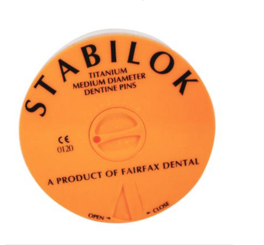 Stabilok Medium Titanium Dentine Pins - Orange - 100 Pack